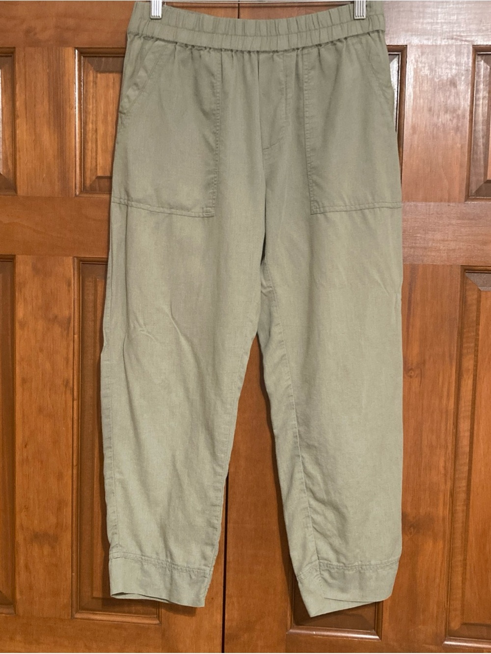 Pact Women's medium Olive green organic cotton hemp Elastic-Waist Pants